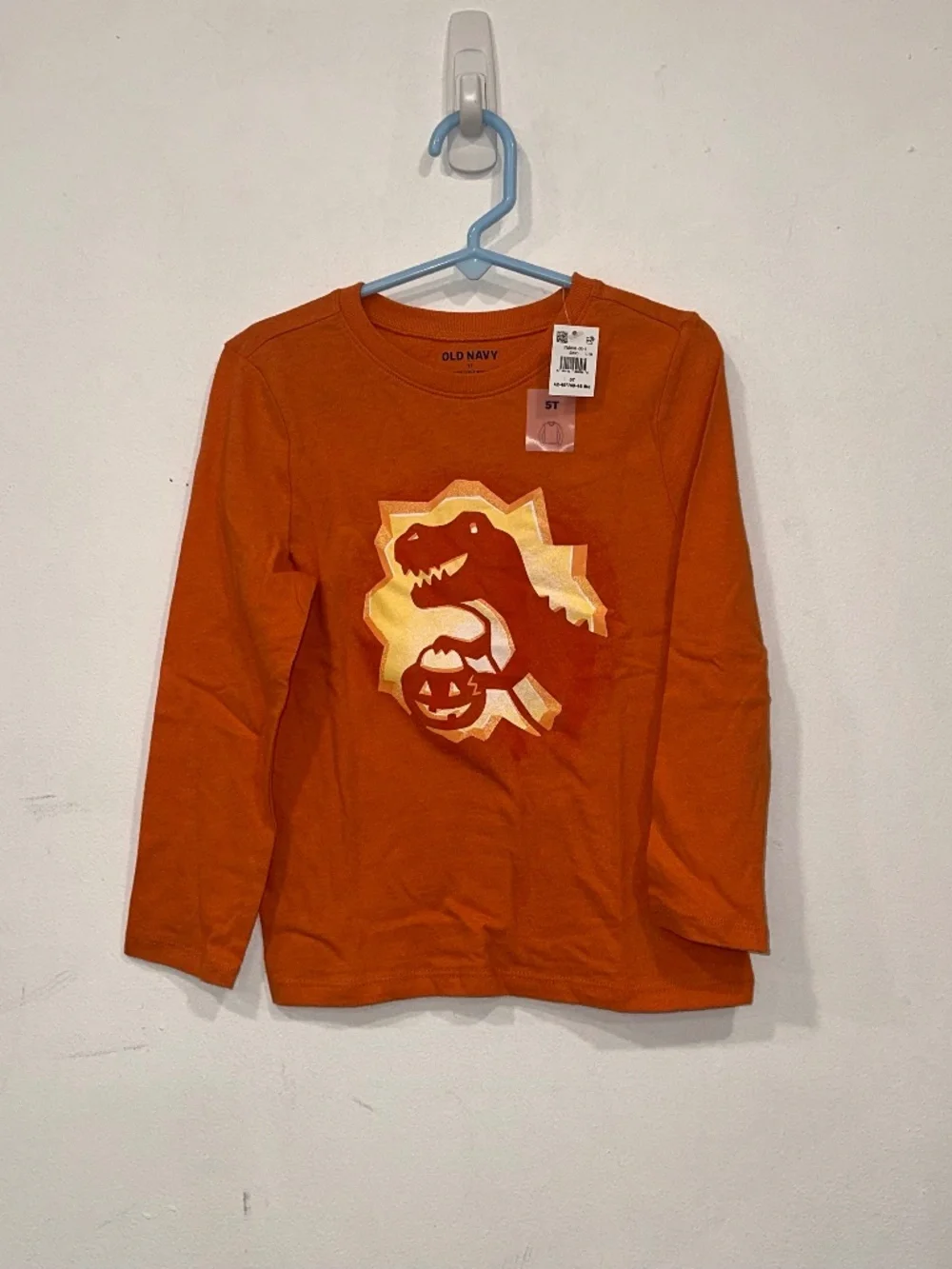 Old Navy Halloween T Rex Dinosaur Long Sleeve Tee Shirt NEW Trick or Treat Sz 5T